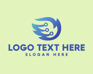 Dynamic - Blue Electric Wings logo design
