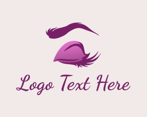 Plastic Surgery - Purple Makeup Eyelashes logo design