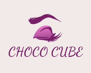 Beauty - Purple Makeup Eyelashes logo design