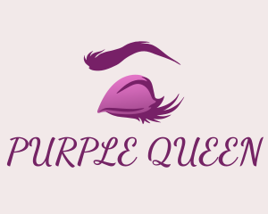 Purple Makeup Eyelashes logo design