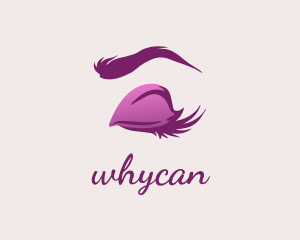 Eyelash - Purple Makeup Eyelashes logo design