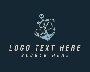 Shipyard - Marine Anchor Rope Letter P logo design