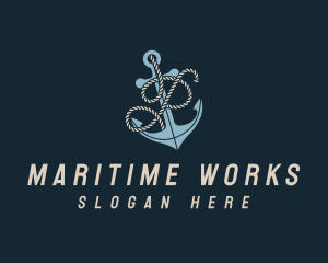 Shipyard - Marine Anchor Rope Letter P logo design