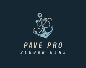 Marine Anchor Rope Letter P logo design