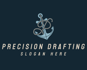 Marine Anchor Rope Letter P logo design