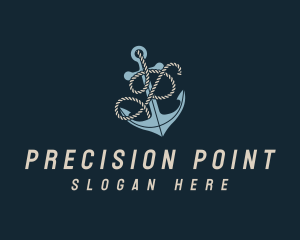 Marine Anchor Rope Letter P logo design