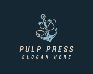 Marine Anchor Rope Letter P logo design