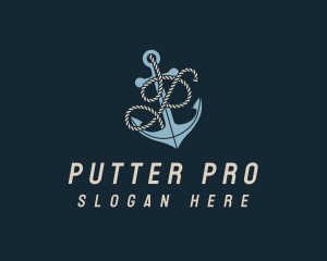 Marine Anchor Rope Letter P logo design