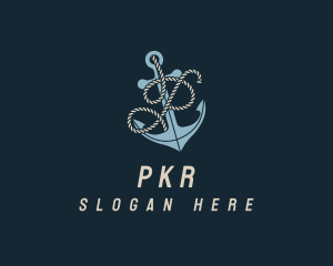 Marine Anchor Rope Letter P logo design