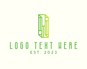 Digital Outline Letter I logo design