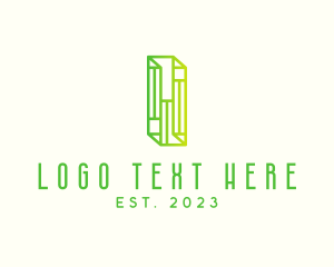 Technology - Digital Outline Letter I logo design