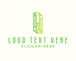 Digital Outline Letter I Logo