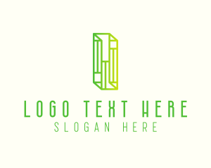 Line Art - Digital Outline Letter I logo design