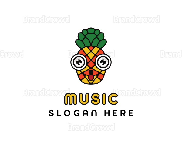 Tropical Pineapple Fruit Logo