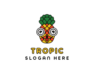 Tropical Pineapple Fruit logo design