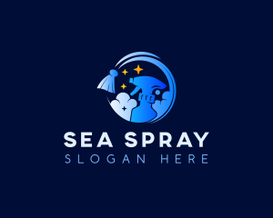 Spray Cleaning Janitorial logo design