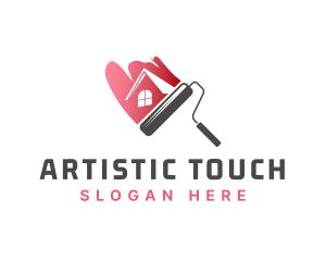 Paint Roller House Painting logo design