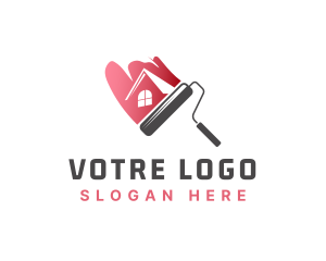 Home Decoration - Paint Roller House Painting logo design