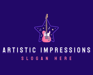 Star Electric Guitar logo design