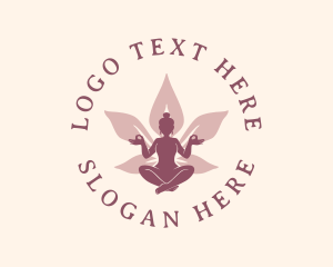 Meditation - Woman Lotus Wellness logo design