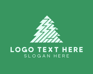 Ecology - Zigzag Pine Tree logo design