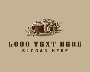 Blogging - Camera Floral Photography logo design
