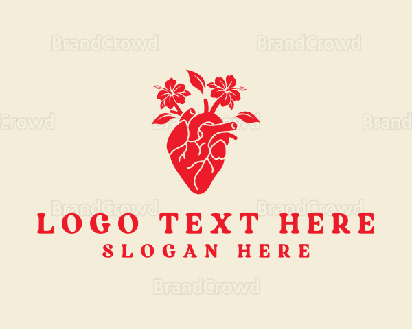 Cardiology Heart Flower Logo