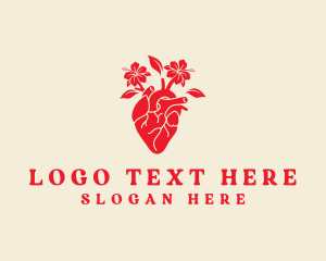 Volunteer - Cardiology Heart Flower logo design