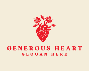 Cardiology Heart Flower logo design