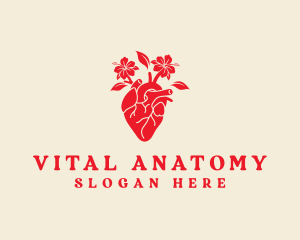 Cardiology Heart Flower logo design