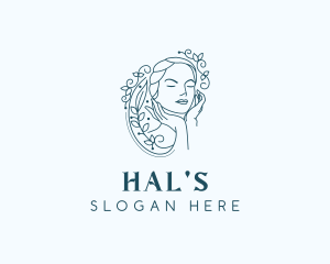 Face - Elegant Female Floral logo design