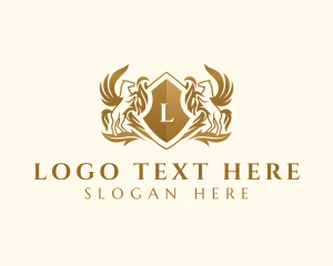 Wealth - Elegant Stallion Horse Shield logo design