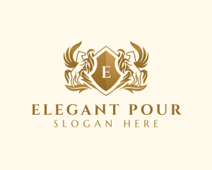 Elegant Stallion Horse Shield logo design