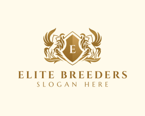 Elegant Stallion Horse Shield logo design