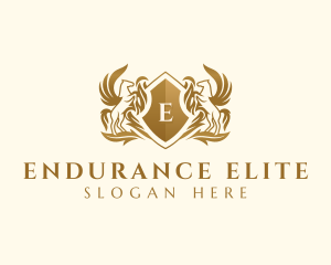 Elegant Stallion Horse Shield logo design