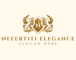 Elegant Stallion Horse Shield logo design