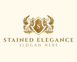 Elegant Stallion Horse Shield logo design