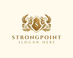 Horse - Elegant Stallion Horse Shield logo design
