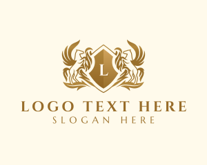 Expensive - Elegant Stallion Horse Shield logo design