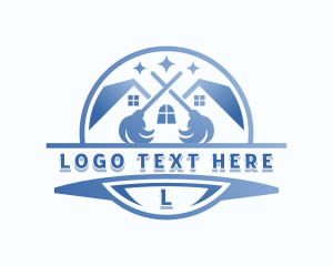 Emblem - Janitorial Housekeeping Cleaner logo design