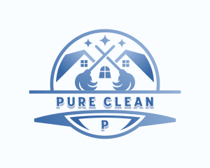 Janitorial Housekeeping Cleaner logo design