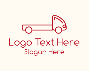 Long - Monoline Pickup Truck logo design