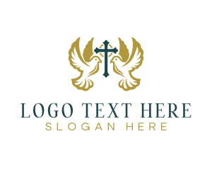 Holy - Dove Cross Symbol logo design