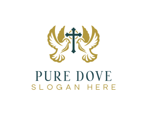 Dove Cross Symbol logo design