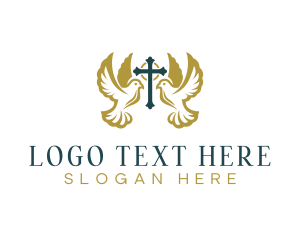 Bible - Dove Cross Symbol logo design