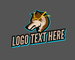 Gamer - Lightning Gamer Wolf logo design