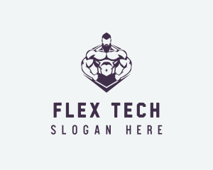 Flex - Muscular Body Fitness logo design