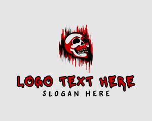 Death - Graffiti Skull Gaming logo design