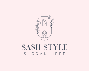 Lipstick Floral Styling logo design