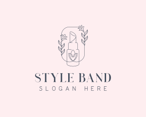 Lipstick Floral Styling logo design